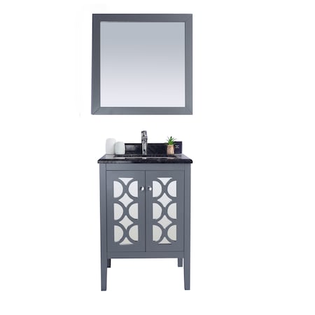 Laviva Mediterraneo, 24, Grey Cabinet & Black Wood Counter 313MKSH-24G-BW